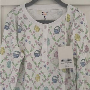 Roller Rabbit Kids Pajama Set White with Pastel Egg/Easter Print